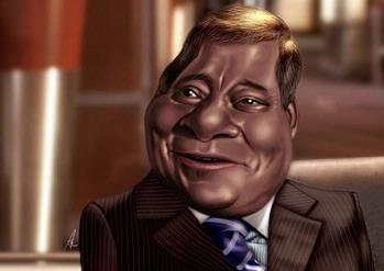 Denny Crane caricature illustration, from Boston Legal